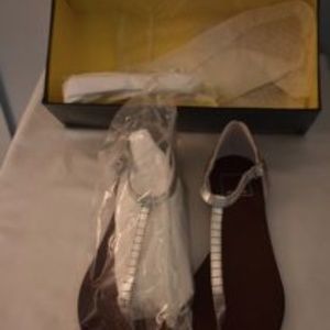 Never Worn - Dolce Vita Silver Flat Sandal